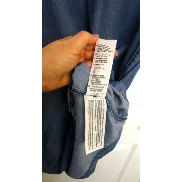 Abercrombie & Fitch Blue Chambray Denim Shirt Sleeve Dress - Women’s Size Medium - Picture 9 of 11